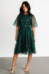Duchess Tulle Dress | Dark Green Sparkle
