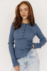 Stevie Ribbed Sweater | Blue
