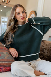Ava Knit Sweater | Dark Green