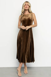 Annika Velvet Midi Dress | Bronze