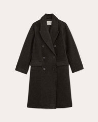 The Double-Breasted Coat in Wool | Heather Charcoal
