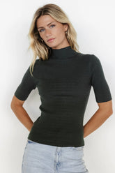 Liel Ribbed Top | Dark Green