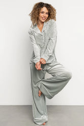 Klara Ribbed Velvet Pajama Set | Sage