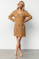Mira Sequin Short Dress | Gold