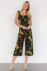 Gemma Jumpsuit | Black + Golden Floral