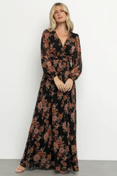 Adira Maxi Dress | Black + Mauve Floral