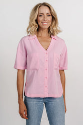 Kinsley Button Top | Pink