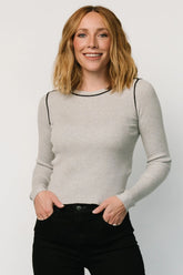 Quinlan Ribbed Top | Gray