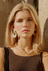 Baroque Pearls and Gold Pendant Toggle Necklace