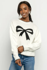 Bow Sweater | Cream + Black