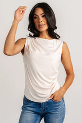 Jia Ruched Tank Top | Beige