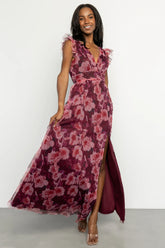 Adelyn Maxi Dress | Wine Floral
