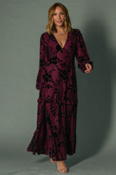 Liana Velvet Embossed Maxi Dress | Mulberry