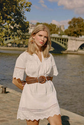 Gwen Cotton Eyelet Dress - Ivory