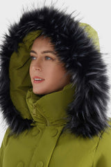 Quilted Hooded Fur Long Down Puffer Coat