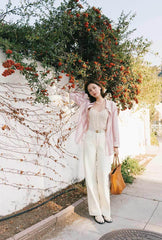 Odilia Mid Rise Straight Leg Jeans - Cream