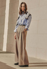 Carlo Wool Blend Wide Pants - Camel