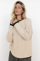 Tiffany Knit Sweater | Cream + Black