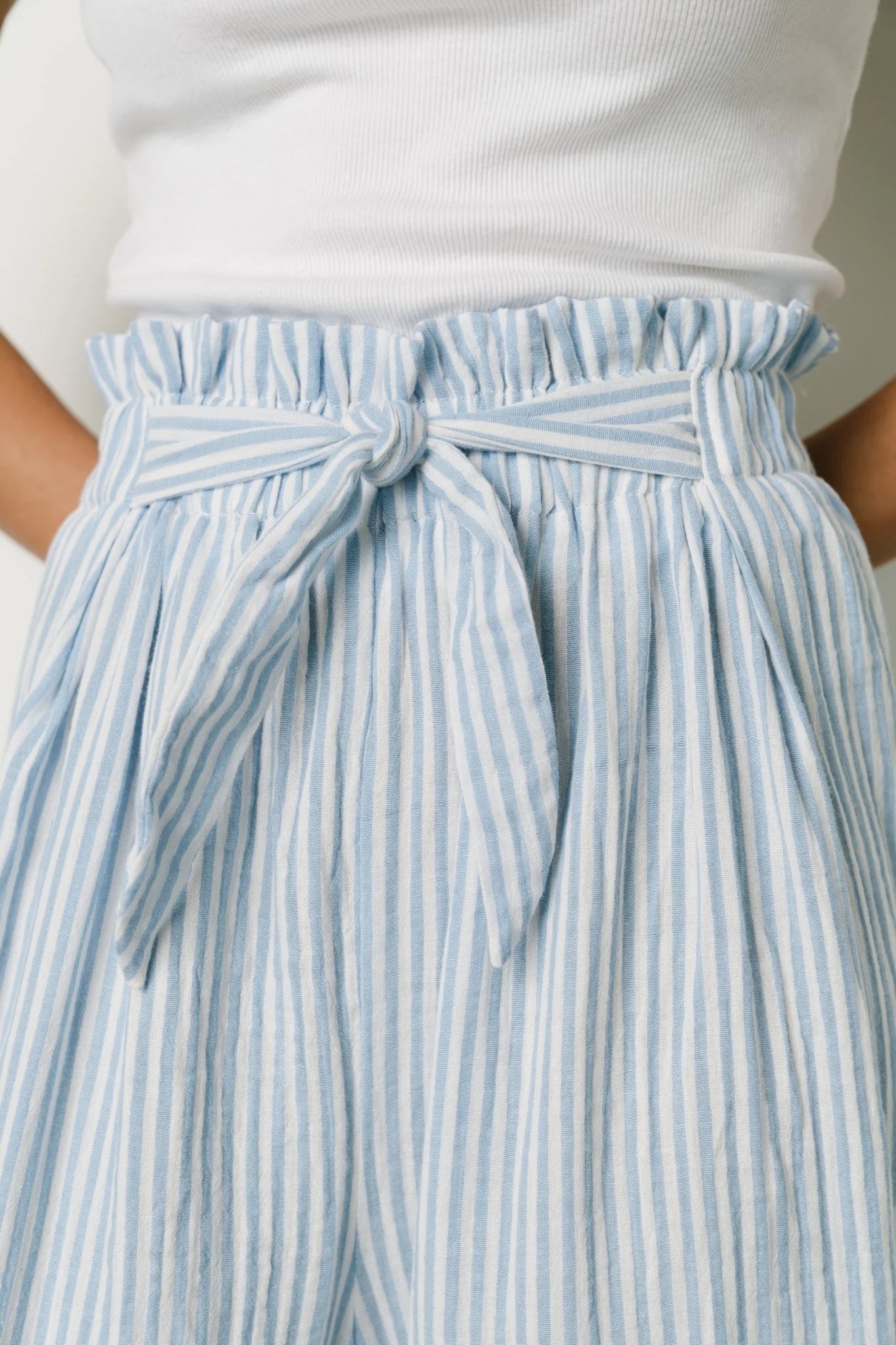 Delphi Wide Leg Pants | Blue Stripe