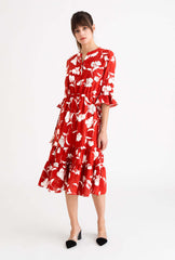 Celina Dress - Red Floral