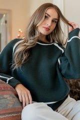 Ava Knit Sweater | Dark Green