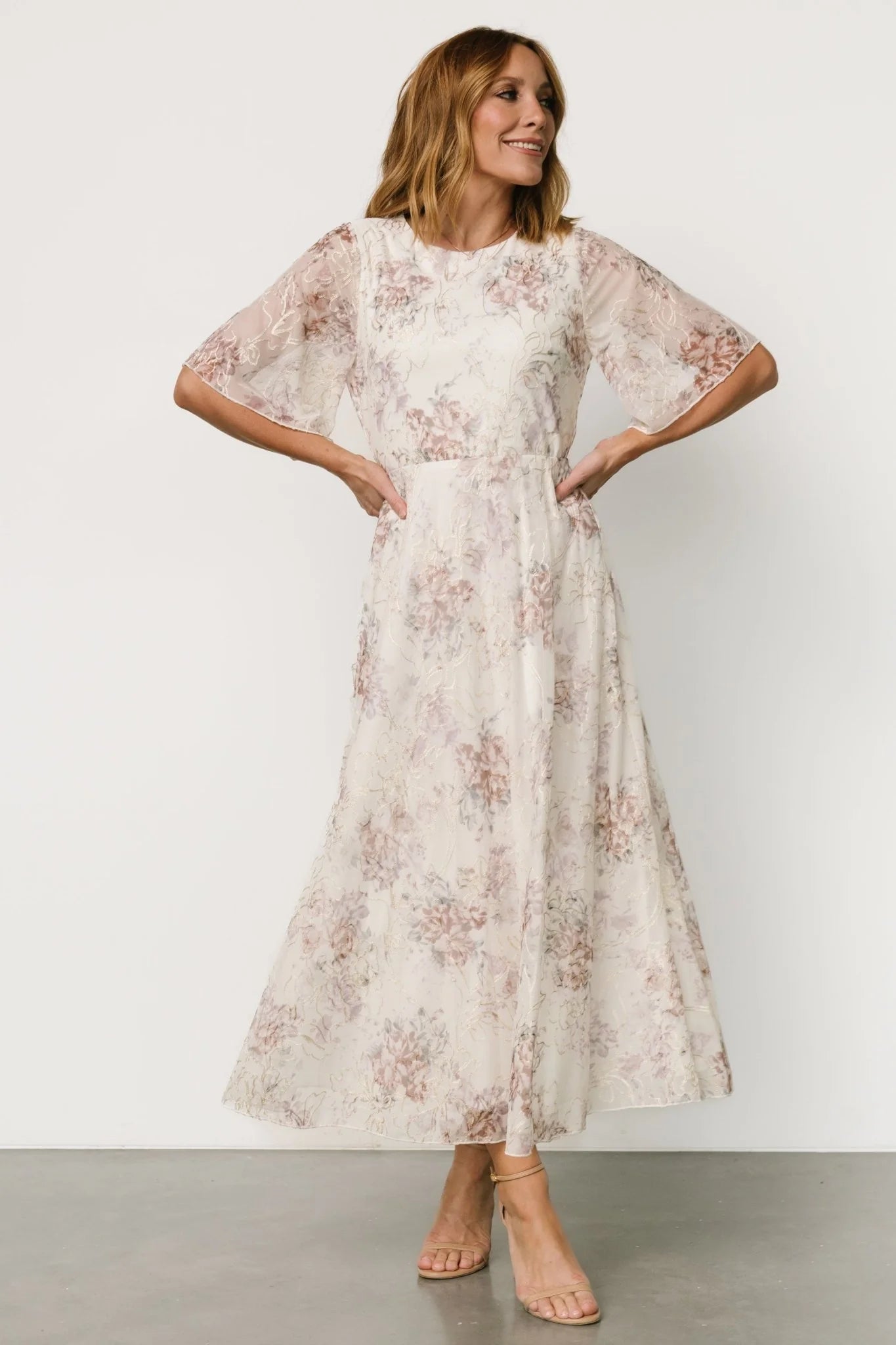 Kathreen Midi Dress | Ivory Floral