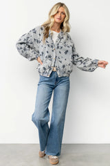Gia Bomber Jacket | Blue Floral