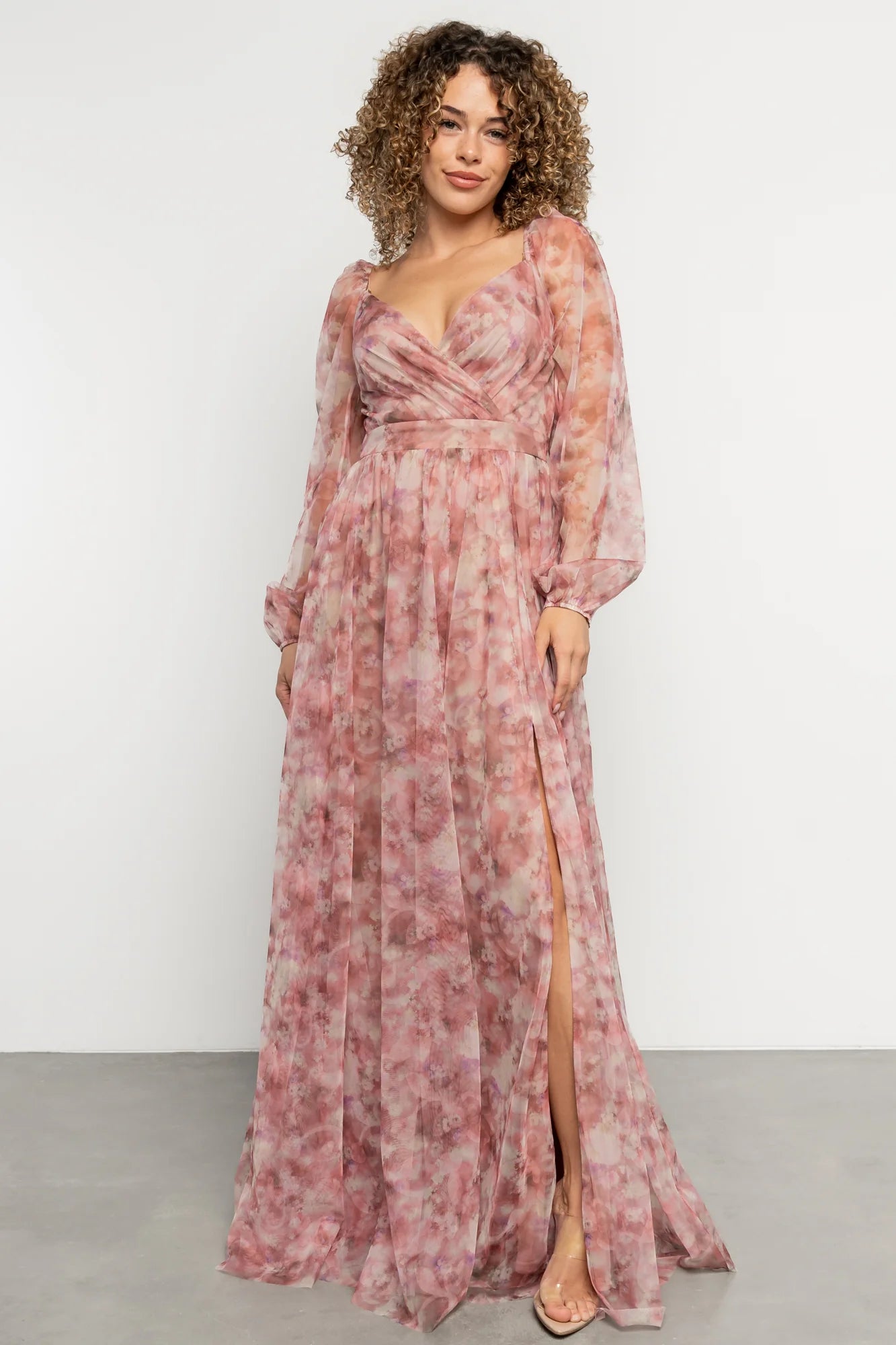 Katara Tulle Maxi Dress | Mauve Floral