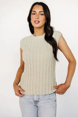 Dava Ribbed Top | Sage