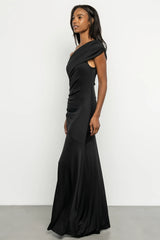 Leon One Shoulder Gown | Black