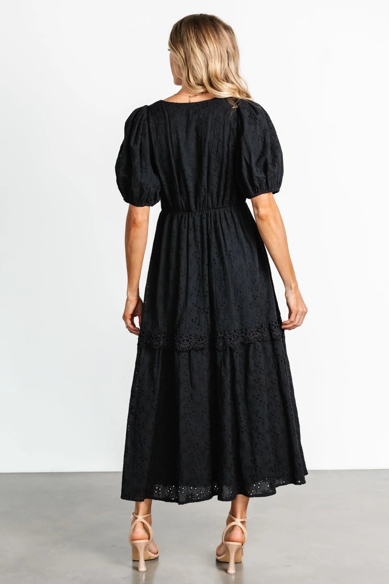 Jackie Eyelet Maxi Dress | Black