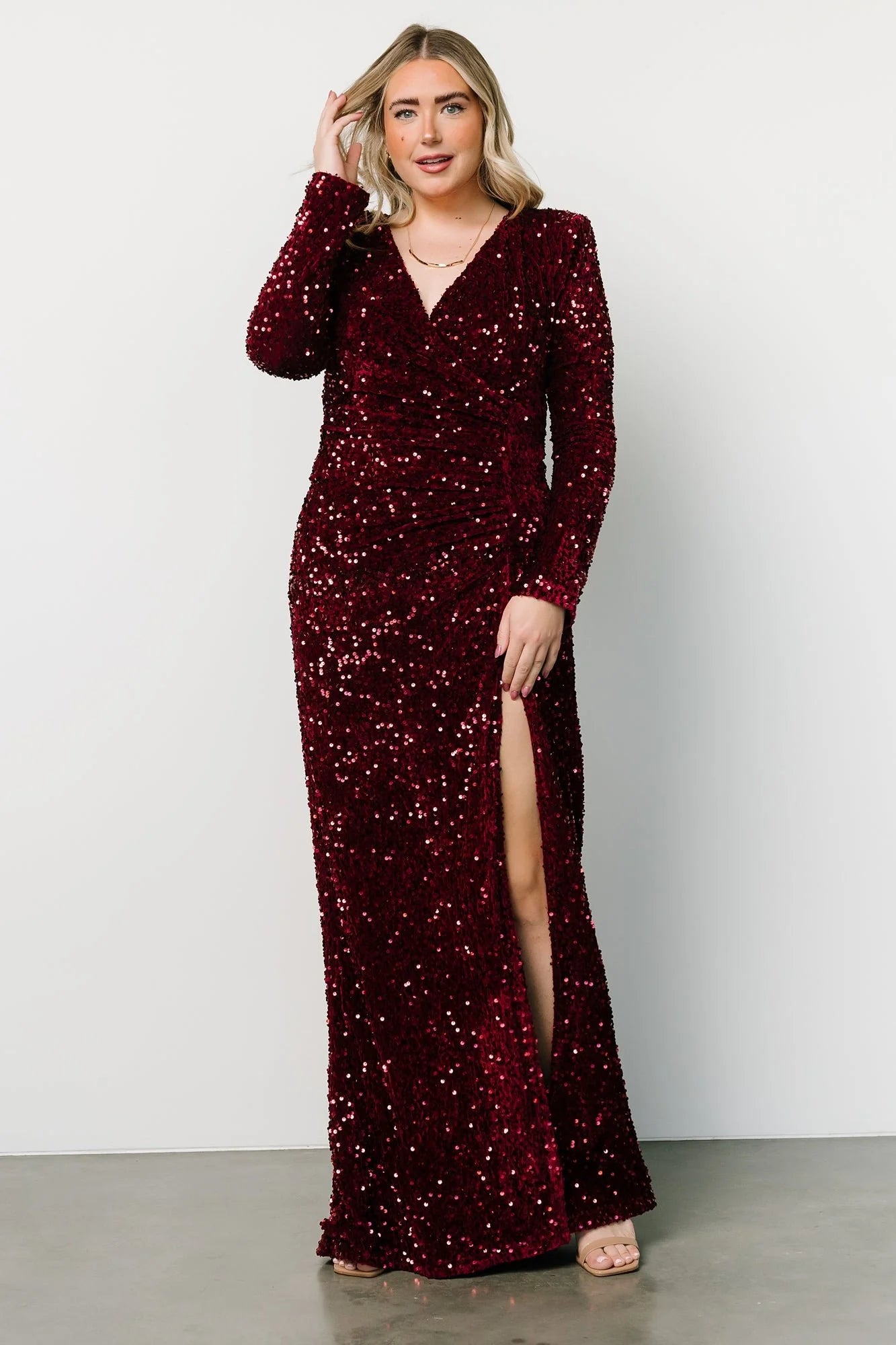 Madonna Sequin Maxi Dress | Burgundy