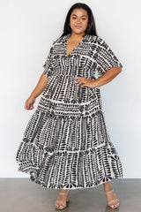 Austin Kimono Dress | Black Print