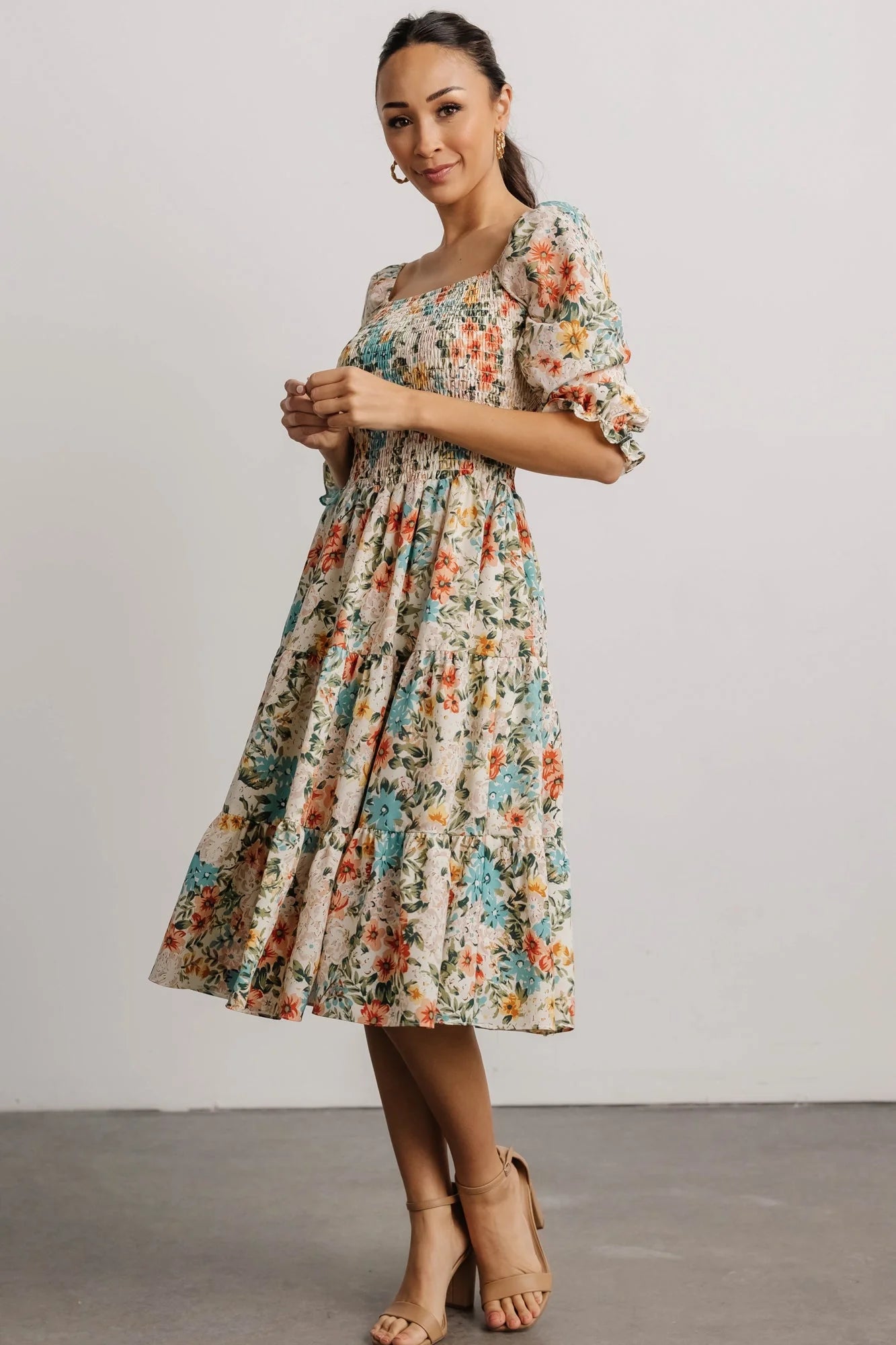 Marta Smocked Midi Dress | Summer Floral