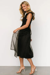 Alice Dot Midi Dress | Black