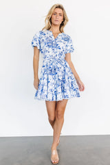 Mikki Mini Dress | White + Blue