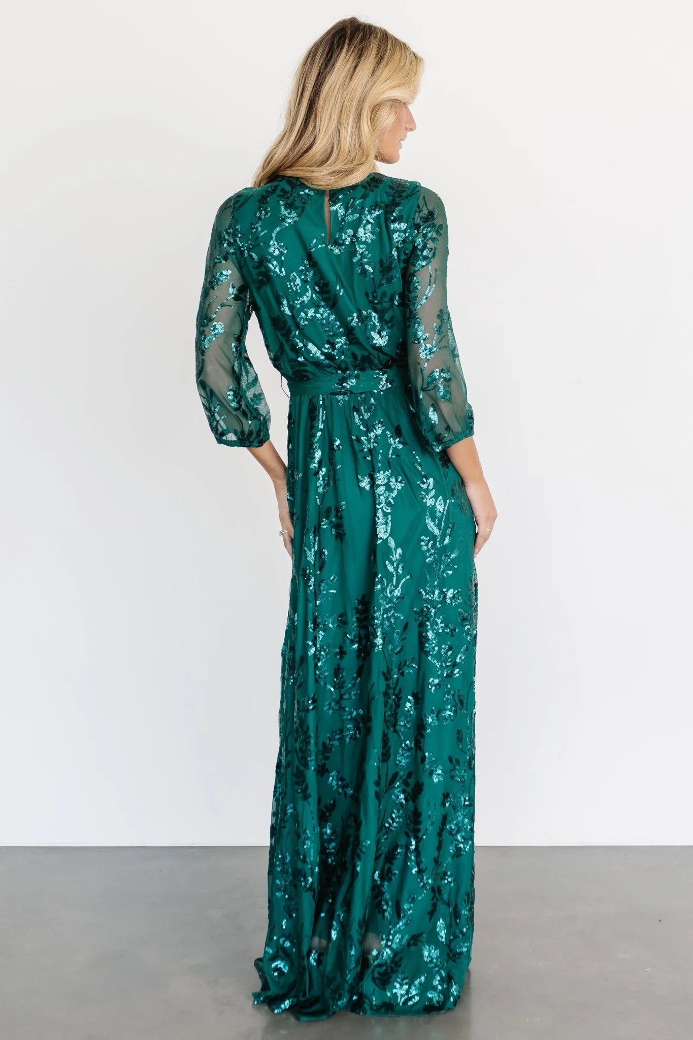 Destiny Sequin Maxi Dress | Emerald