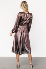 Aisha Shimmer Dress | Bronze