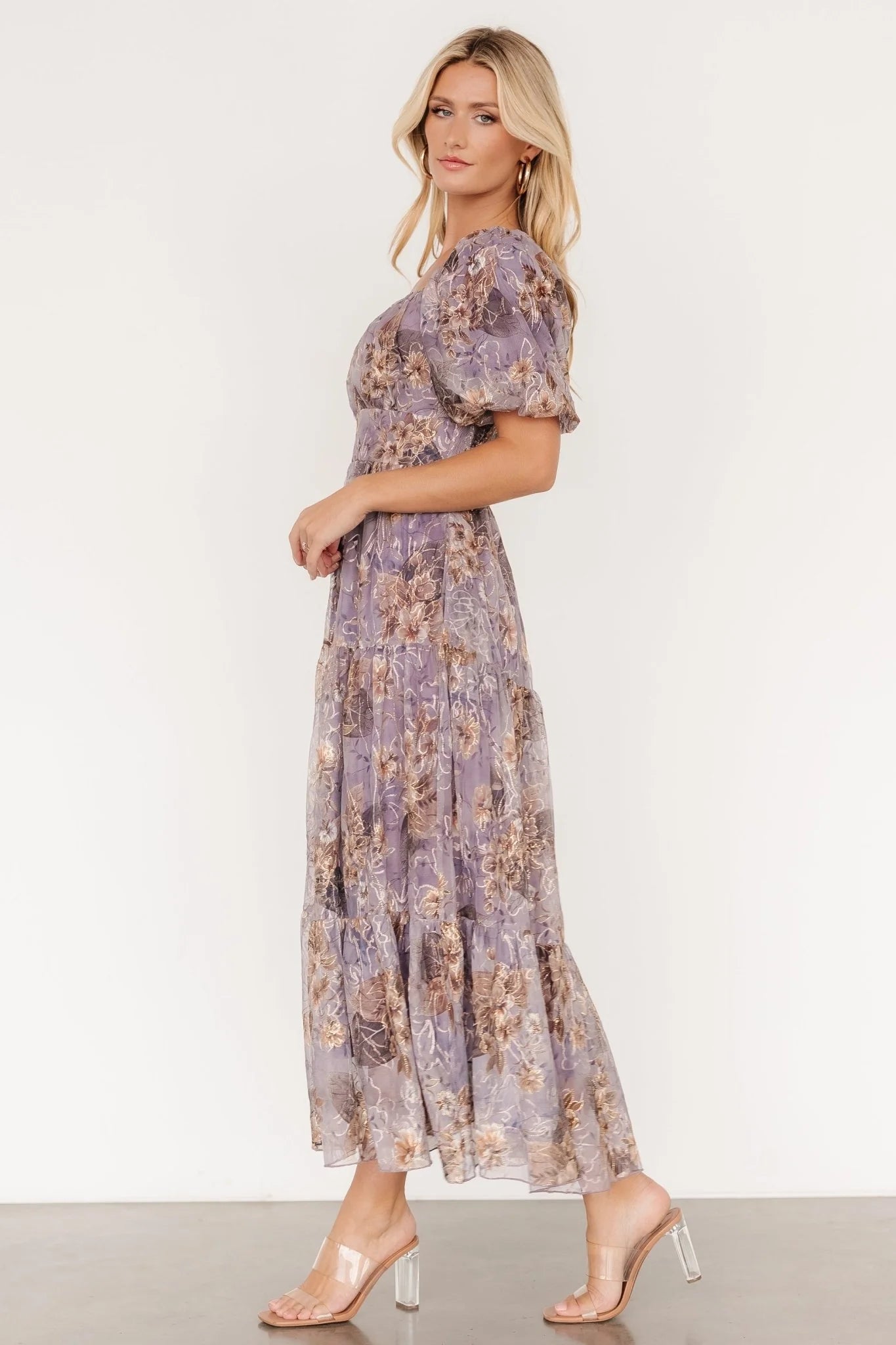 Annabeth Midi Dress | Lavender Floral