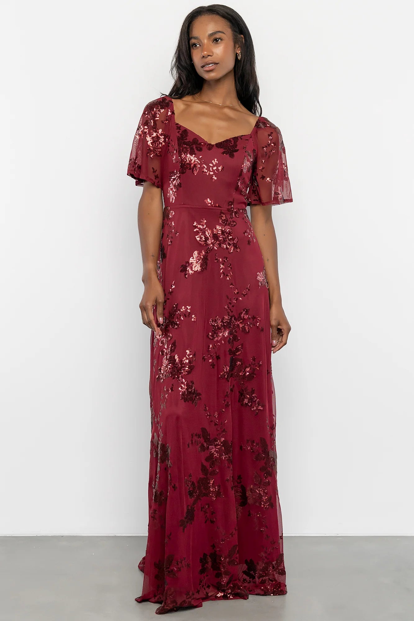 Karina Sequin Maxi Dress | Wine