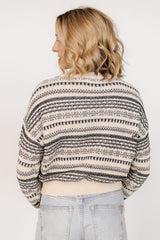 Jasleen Knit Sweater | Cream + Navy