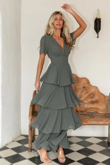 Montaigne Ruffle Maxi Dress | Dark Sage