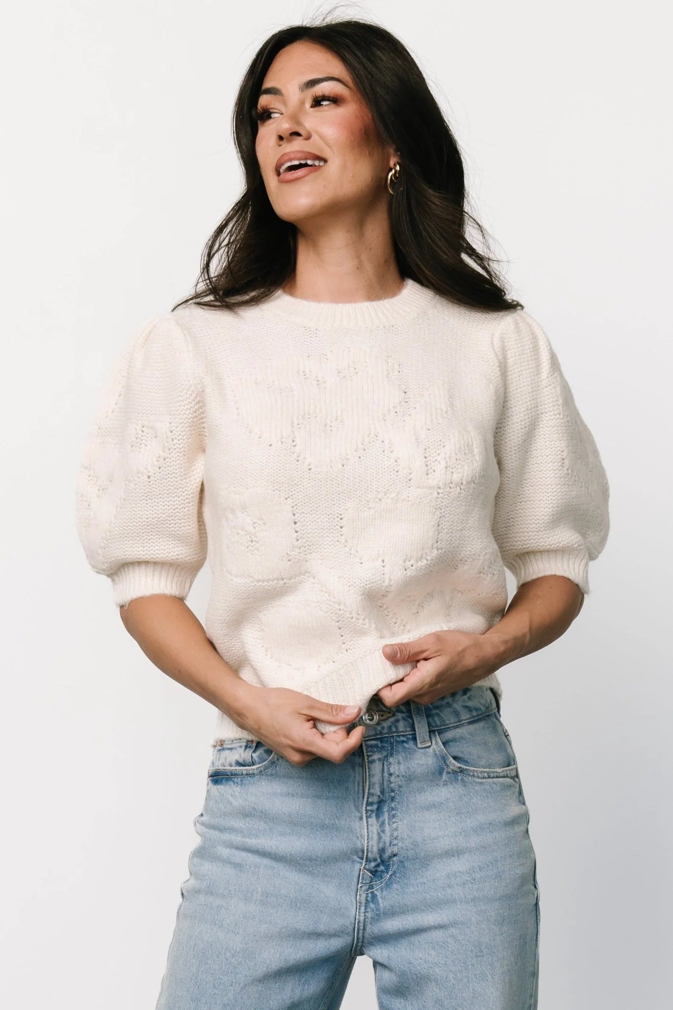 Pamela Sweater Top | Cream