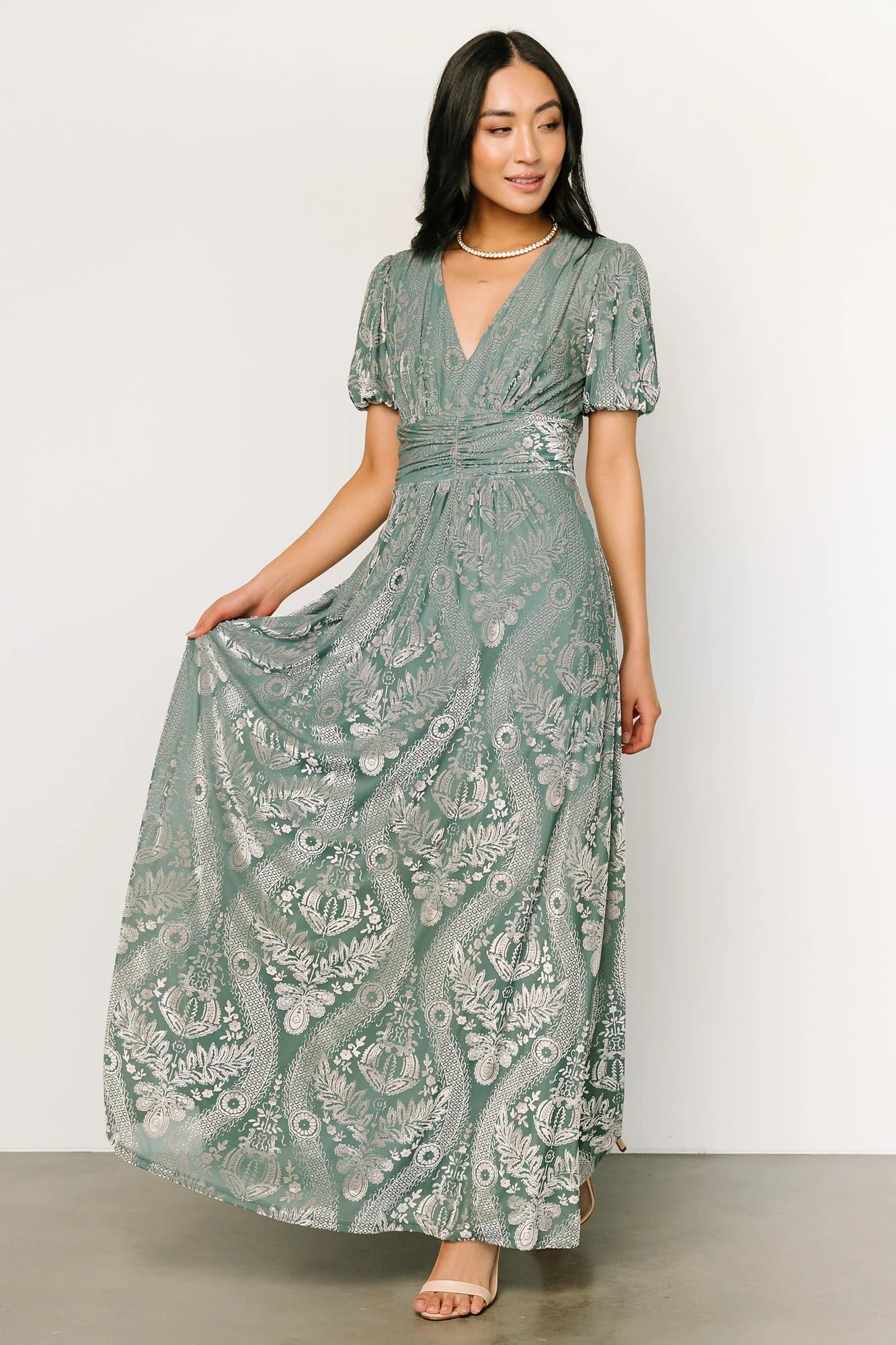 Leslie Velvet Maxi Dress | Sage + Silver