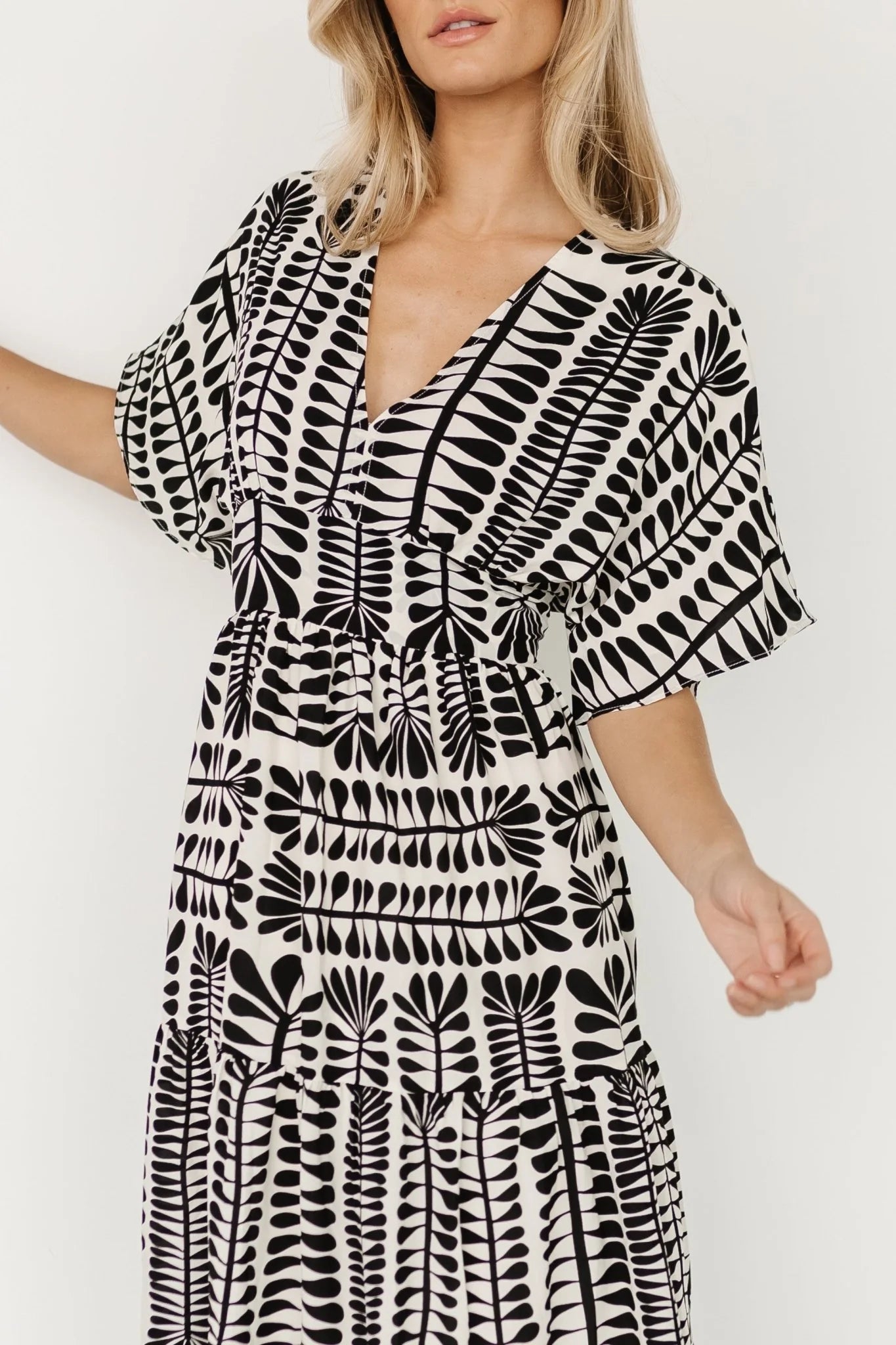 Austin Kimono Dress | Black Print