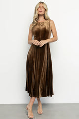 Annika Velvet Midi Dress | Bronze
