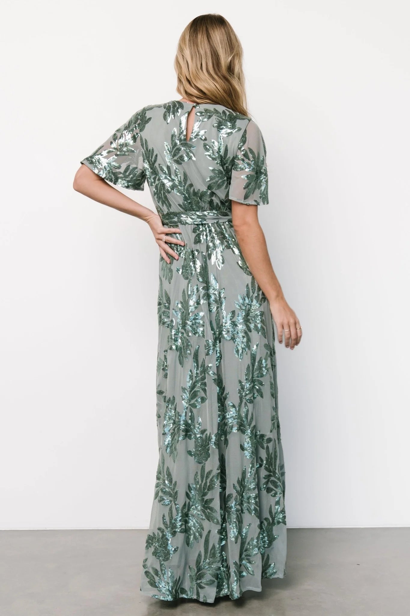 Muse Sequin Maxi Dress | Eucalyptus