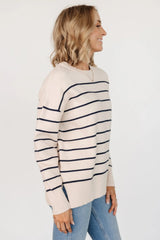 Colmar Striped Sweater | Cream + Navy