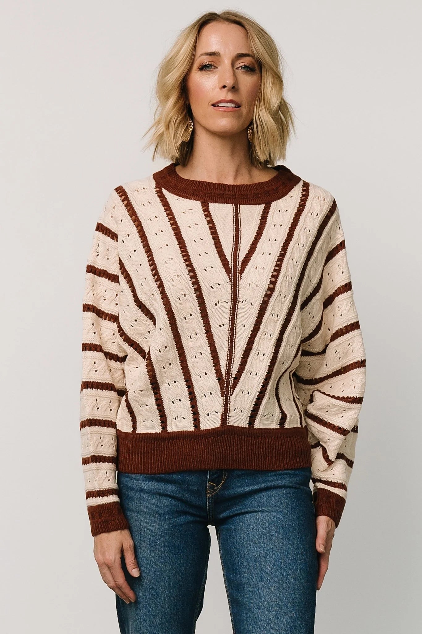 Paola Pointelle Sweater | Cream + Copper