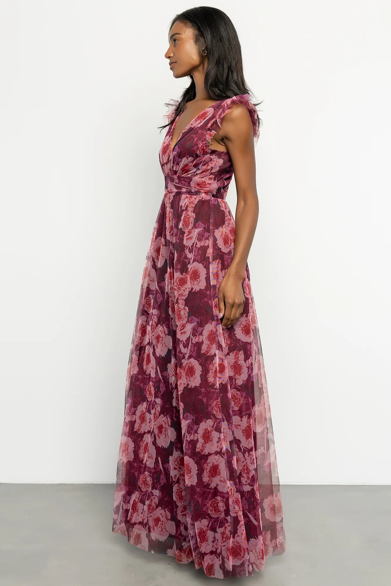Adelyn Maxi Dress | Wine Floral